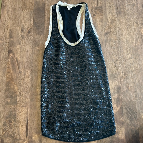 Sequin and silk tank top - Picture 1 of 4